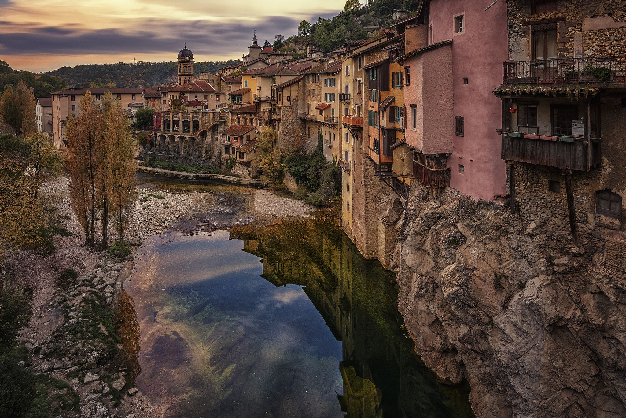 Pont-en-Royans, France: A charming village known for its colorful houses perched on cliffs along the Bourne River.