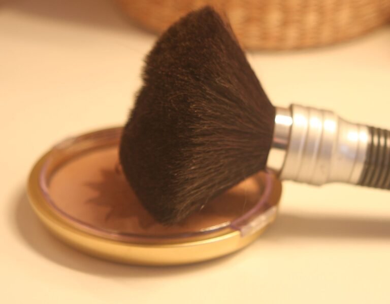 Makeup brush and powder
